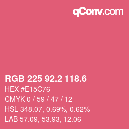 カラーコード: RGB 225 92.2 118.6 | qconv.com