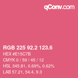 カラーコード: RGB 225 92.2 123.6 | qconv.com