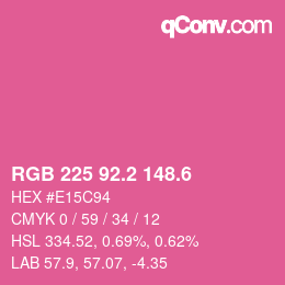 カラーコード: RGB 225 92.2 148.6 | qconv.com