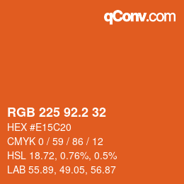 カラーコード: RGB 225 92.2 32 | qconv.com