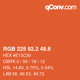 カラーコード: RGB 225 92.2 48.6 | qconv.com