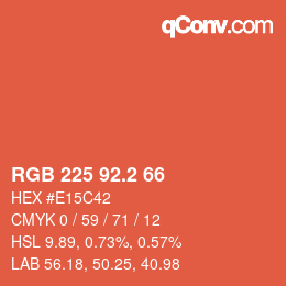 カラーコード: RGB 225 92.2 66 | qconv.com