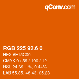 カラーコード: RGB 225 92.6 0 | qconv.com