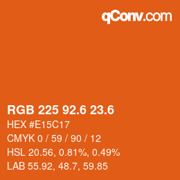 カラーコード: RGB 225 92.6 23.6 | qconv.com