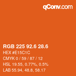カラーコード: RGB 225 92.6 28.6 | qconv.com