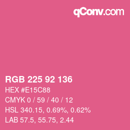 Color code: RGB 225 92 136 | qconv.com