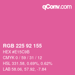 Color code: RGB 225 92 155 | qconv.com
