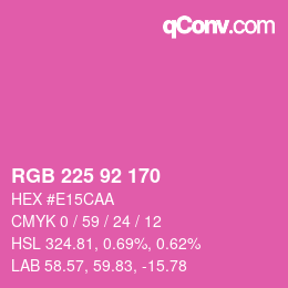 Color code: RGB 225 92 170 | qconv.com