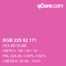 Color code: RGB 225 92 171 | qconv.com
