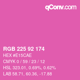 Color code: RGB 225 92 174 | qconv.com