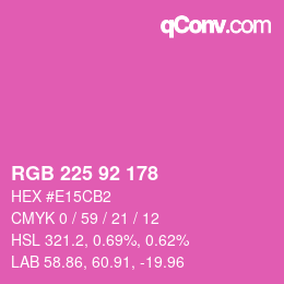 颜色代码: RGB 225 92 178 | qconv.com
