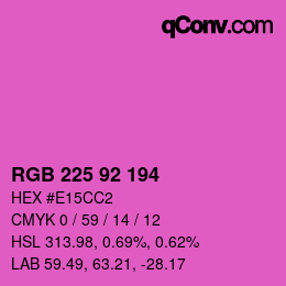 颜色代码: RGB 225 92 194 | qconv.com