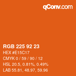 カラーコード: RGB 225 92 23 | qconv.com