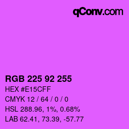 カラーコード: RGB 225 92 255 | qconv.com