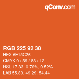 カラーコード: RGB 225 92 38 | qconv.com