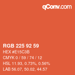 カラーコード: RGB 225 92 59 | qconv.com