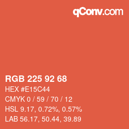 カラーコード: RGB 225 92 68 | qconv.com