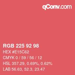 Color code: RGB 225 92 98 | qconv.com