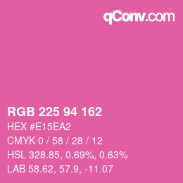 カラーコード: RGB 225 94 162 | qconv.com
