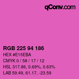 カラーコード: RGB 225 94 186 | qconv.com