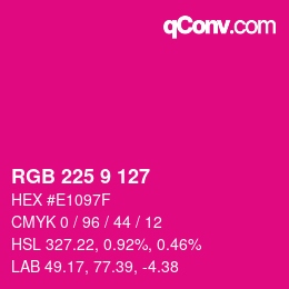 Color code: RGB 225 9 127 | qconv.com