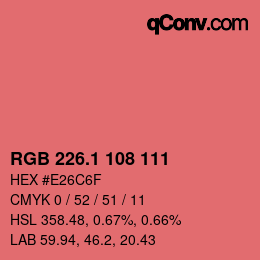 カラーコード: RGB 226.1 108 111 | qconv.com