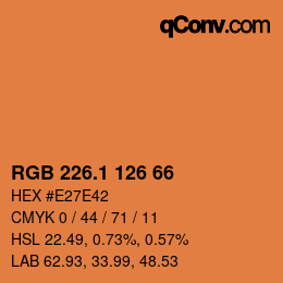 カラーコード: RGB 226.1 126 66 | qconv.com