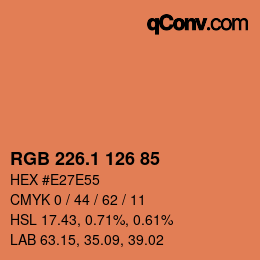 カラーコード: RGB 226.1 126 85 | qconv.com
