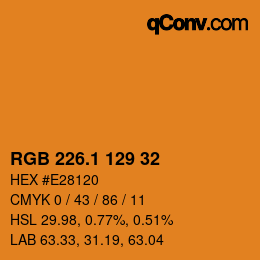 カラーコード: RGB 226.1 129 32 | qconv.com