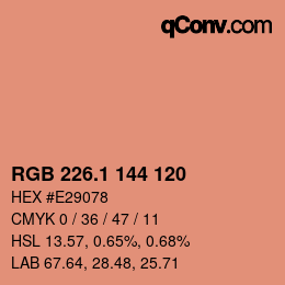 カラーコード: RGB 226.1 144 120 | qconv.com