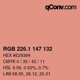 カラーコード: RGB 226.1 147 132 | qconv.com