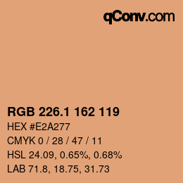 カラーコード: RGB 226.1 162 119 | qconv.com