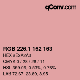 カラーコード: RGB 226.1 162 163 | qconv.com