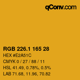 カラーコード: RGB 226.1 165 28 | qconv.com
