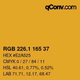 カラーコード: RGB 226.1 165 37 | qconv.com
