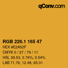 カラーコード: RGB 226.1 165 47 | qconv.com