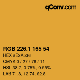 カラーコード: RGB 226.1 165 54 | qconv.com