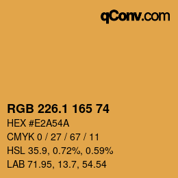 カラーコード: RGB 226.1 165 74 | qconv.com