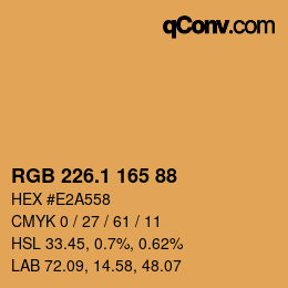 カラーコード: RGB 226.1 165 88 | qconv.com