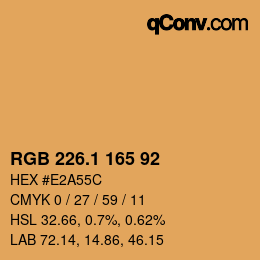 カラーコード: RGB 226.1 165 92 | qconv.com