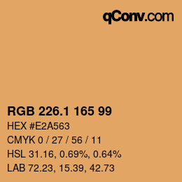 カラーコード: RGB 226.1 165 99 | qconv.com