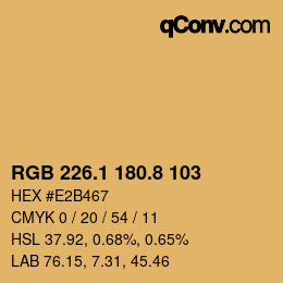 Color code: RGB 226.1 180.8 103 | qconv.com
