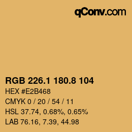 Color code: RGB 226.1 180.8 104 | qconv.com