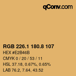 カラーコード: RGB 226.1 180.8 107 | qconv.com