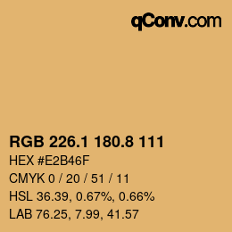 カラーコード: RGB 226.1 180.8 111 | qconv.com
