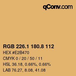 Farbcode: RGB 226.1 180.8 112 | qconv.com