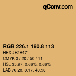 Color code: RGB 226.1 180.8 113 | qconv.com