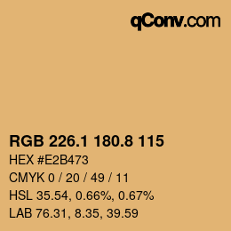 カラーコード: RGB 226.1 180.8 115 | qconv.com