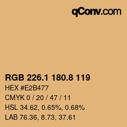 Color code: RGB 226.1 180.8 119 | qconv.com