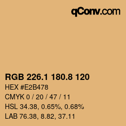 Color code: RGB 226.1 180.8 120 | qconv.com